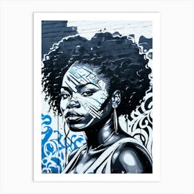 Graffiti Mural Of Beautiful Black Woman 268 Art Print