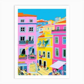 Lisbon, Portugal Colourful View 5 Art Print