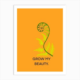 Grow fern graphic orange Art Print