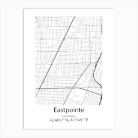 Eastpointe,United States Minimalist Map Art Print