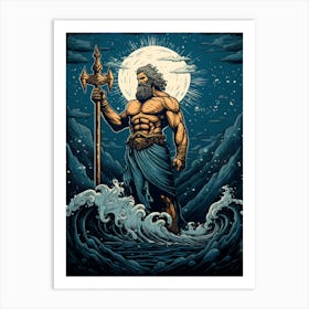  An Illustration Of The Greek God Poseidon 5 Art Print