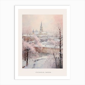 Dreamy Winter Painting Poster Stockholm Sweden 1 Art Print