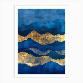 Blue And Gold 6 Art Print