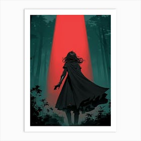 Girl In The Forest Art Print