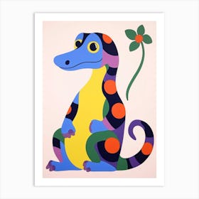 Colourful Kids Animal Art Salamander Art Print