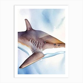 Goblin Shark 5 Watercolour Art Print