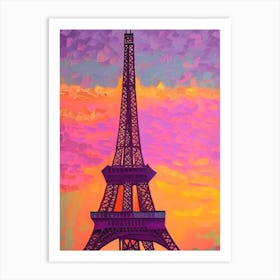 Eiffel Tower Sunset Art Print