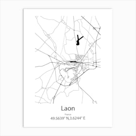 Laon,France Minimalist Map Art Print