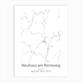 Neuhaus Am Rennweg,Germany Minimalist Map Art Print