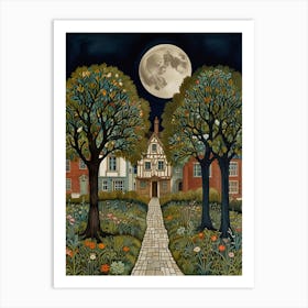 William Morris Full Moon In The Garden Art Print