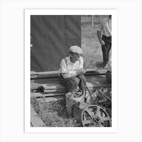 Man At Auction Sale, Sparlin Farm, Orth, Minnesota By Russell Lee Art Print