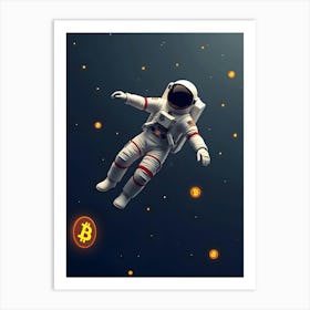 Bitcoin Astronaut In Space Art Print