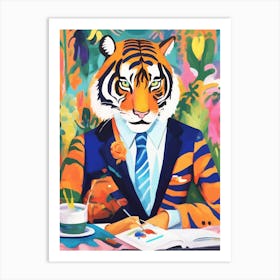 Tiger In A Suit Art Print