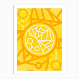Geometric Abstract Glyph in Happy Yellow and Orange n.0055 Art Print