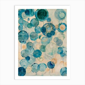 Blue Bubbles 1 Art Print