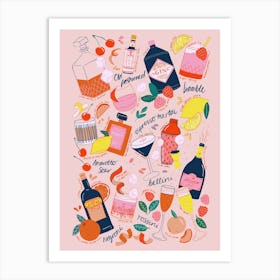 Pink Cocktails Art Print