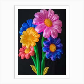 Bright Inflatable Flowers Cineraria 4 Art Print