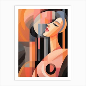 Cubist Abstract Geometric Lady Illustration 9 Art Print