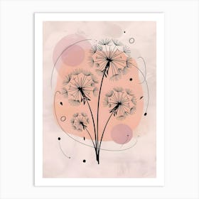 Lost in the Wind: Dandelion Seeds Drifting Away in a Dreamy Landscape Art Print