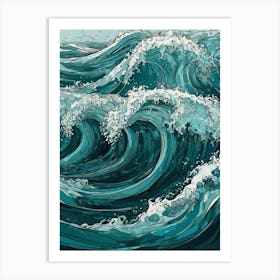 Ocean Waves Canvas Print Art Print