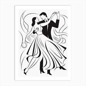Line Art Inspired By The Dance By Matisse 1 Art Print