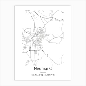 Neumarkt,Germany Minimalist Map Art Print