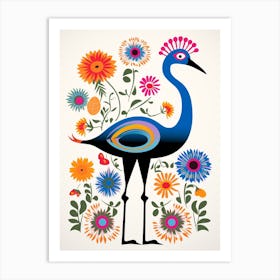 Scandinavian Bird Illustration Ostrich 5 Art Print