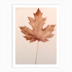 A Leaf In Watercolour, Autumn 0 Art Print