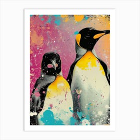 Polaroid Inspired Penguins 4 Art Print