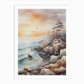 Sunset On The Beach 1 Art Print