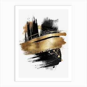 Abstract Black And Gold Painting 49 Art Print