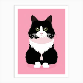 Black And White Cat 6 Art Print