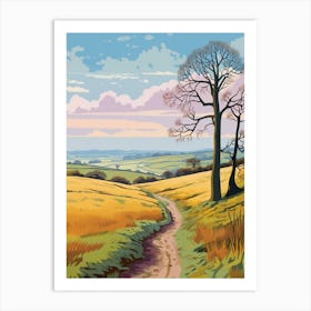 The West Mendip Way England Hike Illustration Art Print