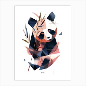 Geometric Panda, Minimalism, Cubism Art Print