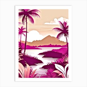 Tropical Landscape With Palm Trees 5 Art Print