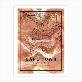 Cape Town Map Art Print