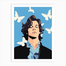 Harry Styles Blue Butterfly 2 Art Print