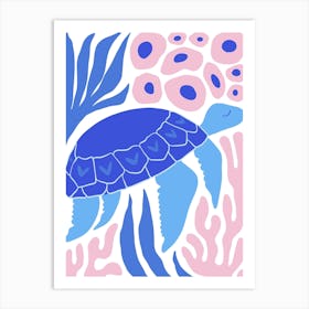 Corals and Sea Turtle Ocean Collection Boho Art Print