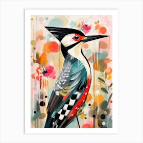 Bird Painting Collage Woodpecker 2 Art Print