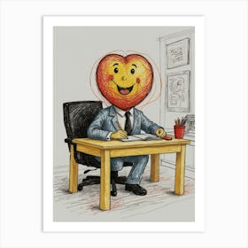 Heart Of A Businessman Art Print