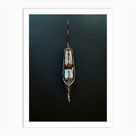 Sailing Ship In The Calm Ocean Art Print
