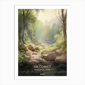 Jim Corbett National Park India Watercolour 3 Art Print