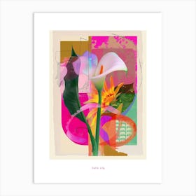 Calla Lily 2 Neon Flower Collage Poster Art Print