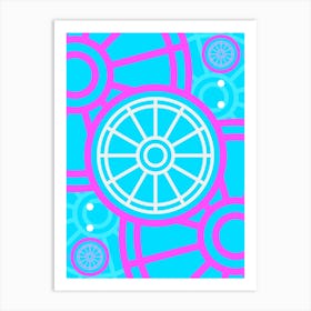 Geometric Glyph in White and Bubblegum Pink and Candy Blue n.0087 Art Print