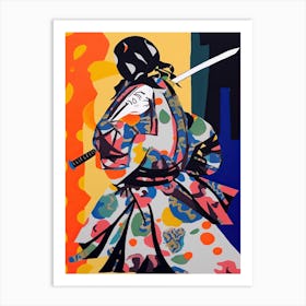 Samurai In Fauvist Matisse Japanese Style  5 Art Print