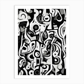 Complexity Abstract Black And White 2 Art Print