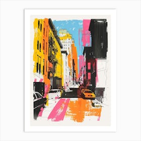 Chelsea New York Colourful Silkscreen Illustration 3 Art Print