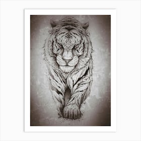 Tiger print. Graphic drawing.  Art Print