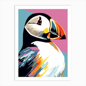 Andy Warhol Style Bird Puffin 2 Art Print