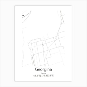 Georgina,Canada Minimalist Map Art Print